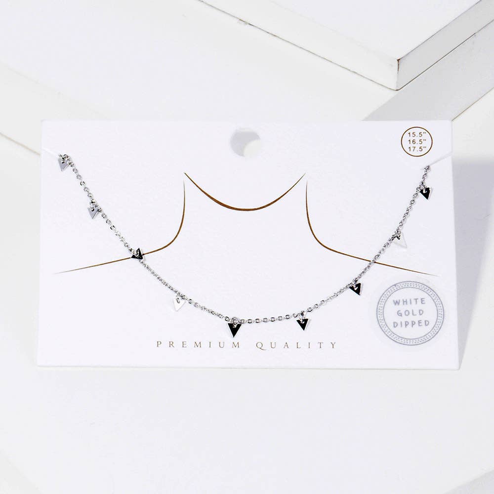 Gold Dipped Metal Triangle Station Necklace