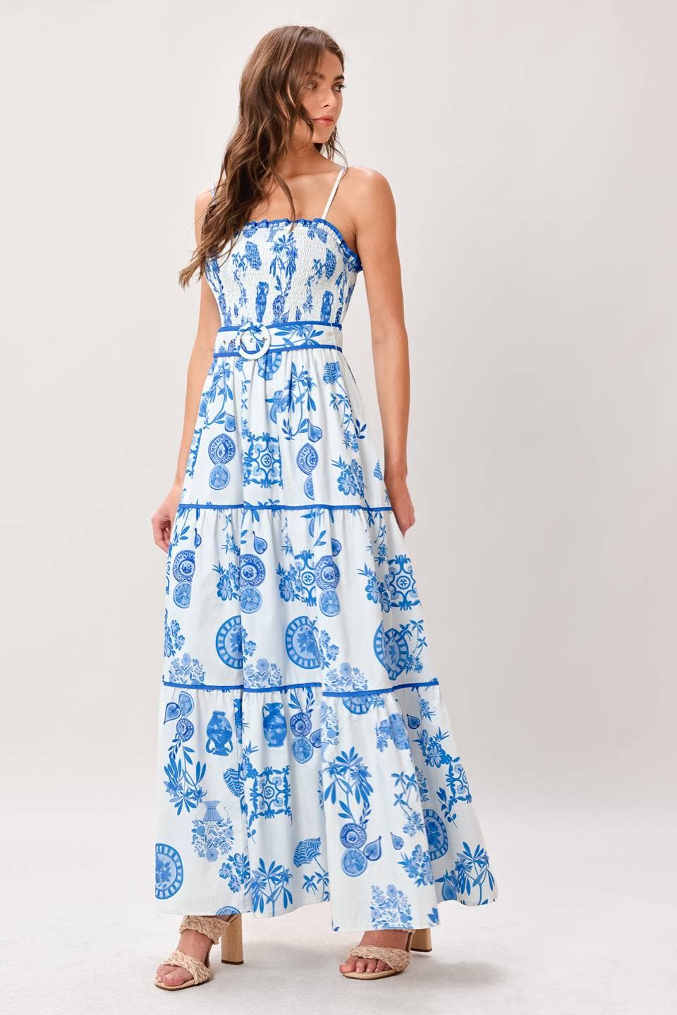 Blue Belle Belted Maxi
