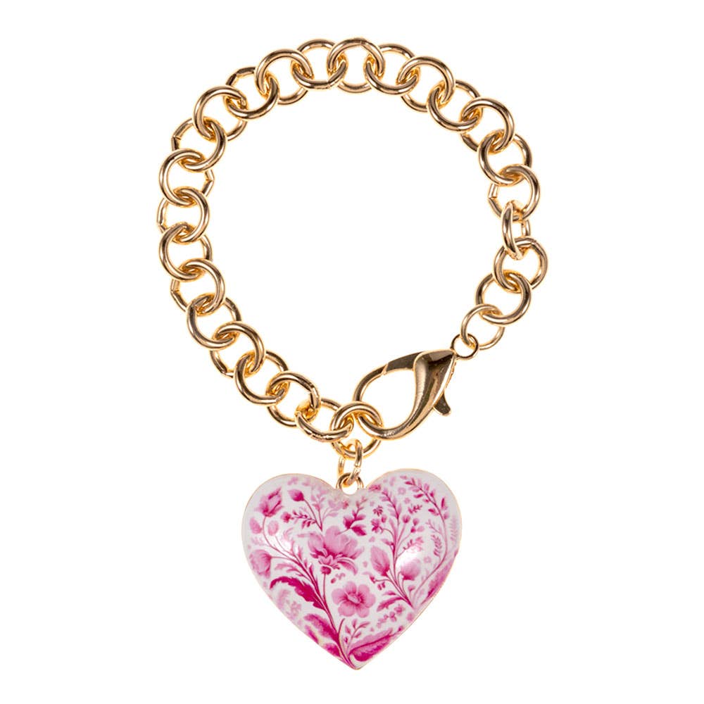 Chunky Floral Heart Charm Keychain Bag Charm