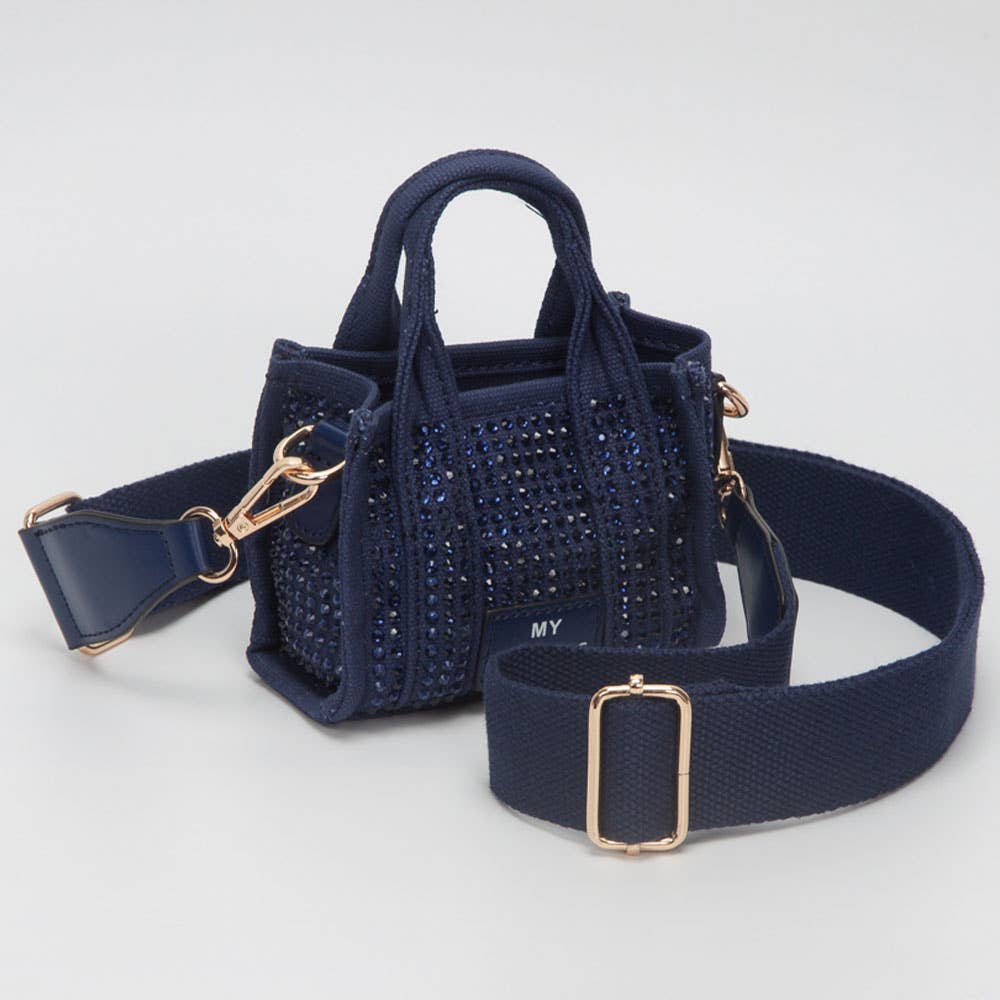 Rhinestone Studded Mini My Tote Crossbody Bag