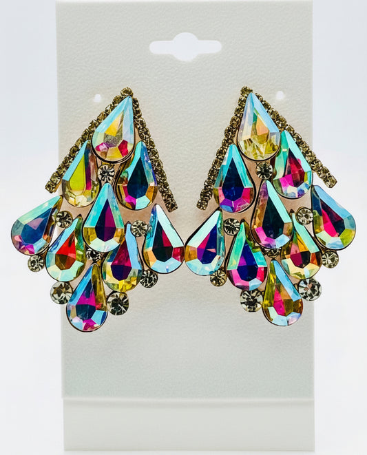 Showstopper AB Crystal Rhinestone Chandelier Earrings