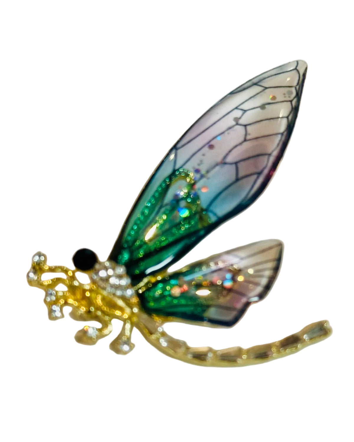 The Lumina Dragonfly Brooch – Translucent Ombré & Pavé Crystal Statement Pin