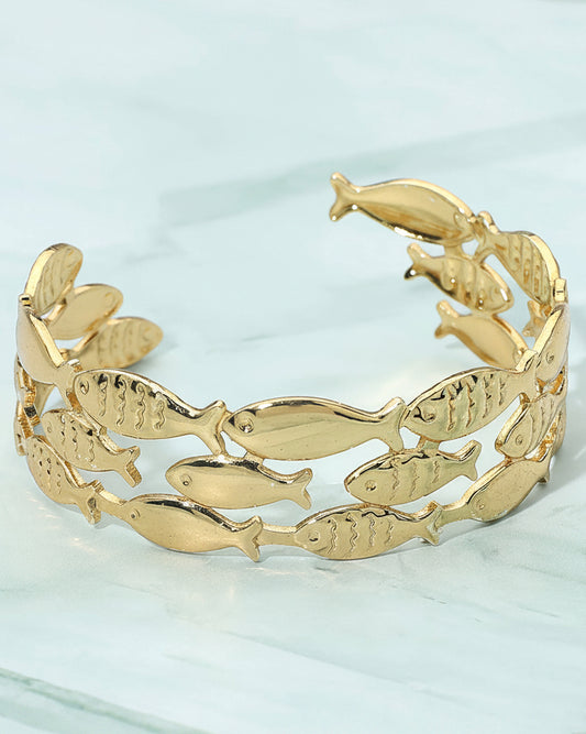 Stainless Steel Fish Cuff Bracelet