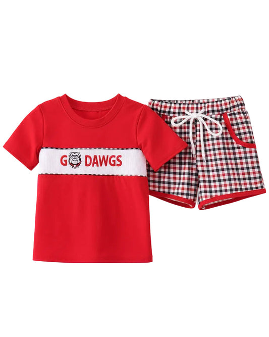 Georgia Go Dawgs Plaid Shorts Set