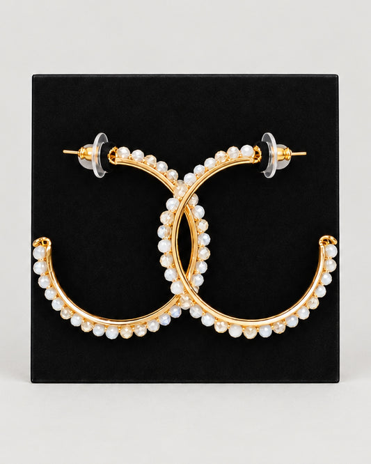 Shimmering Horizon Beaded Hoops