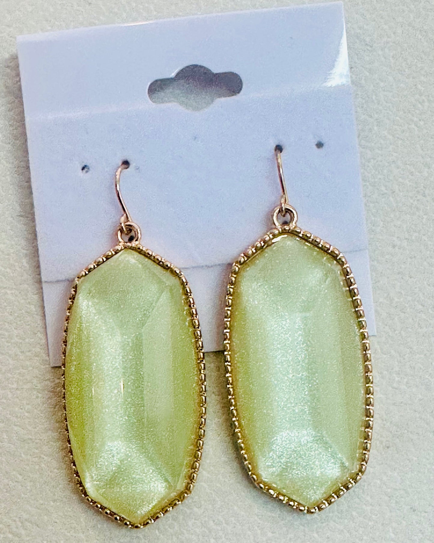 Eloise Faceted Drop Earrings in Shimmering Mint