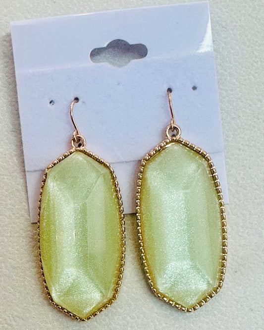 Eloise Faceted Drop Earrings in Shimmering Mint
