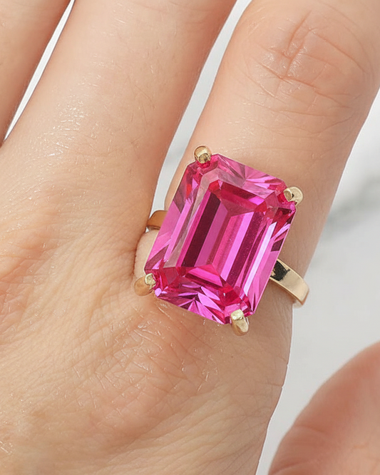 Bold Emerald Cut Adjustable Rings