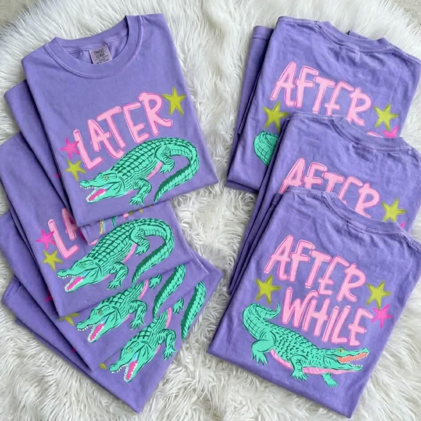 Violet Later Gator After a While Comfort Color Tee Shirt