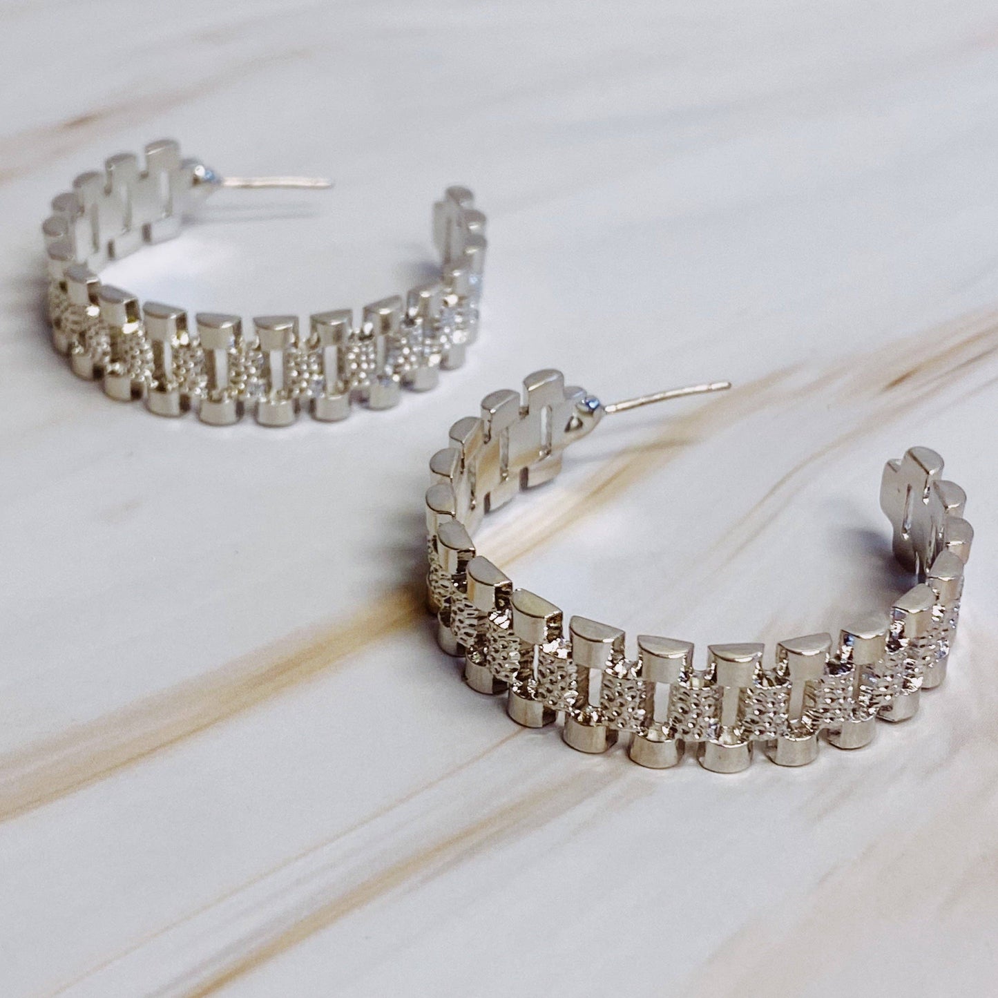 Watch Band Hoop Earrings