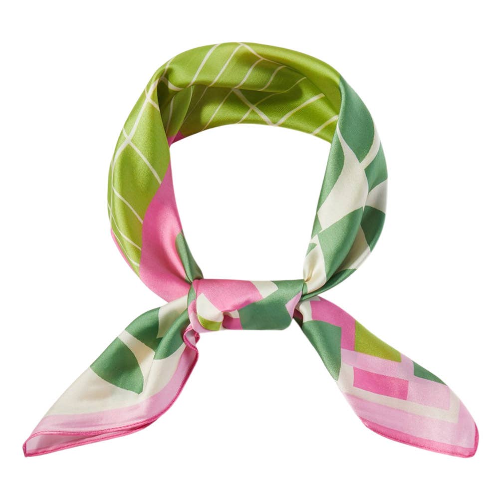 Geometric Color Block Bandana Scarf