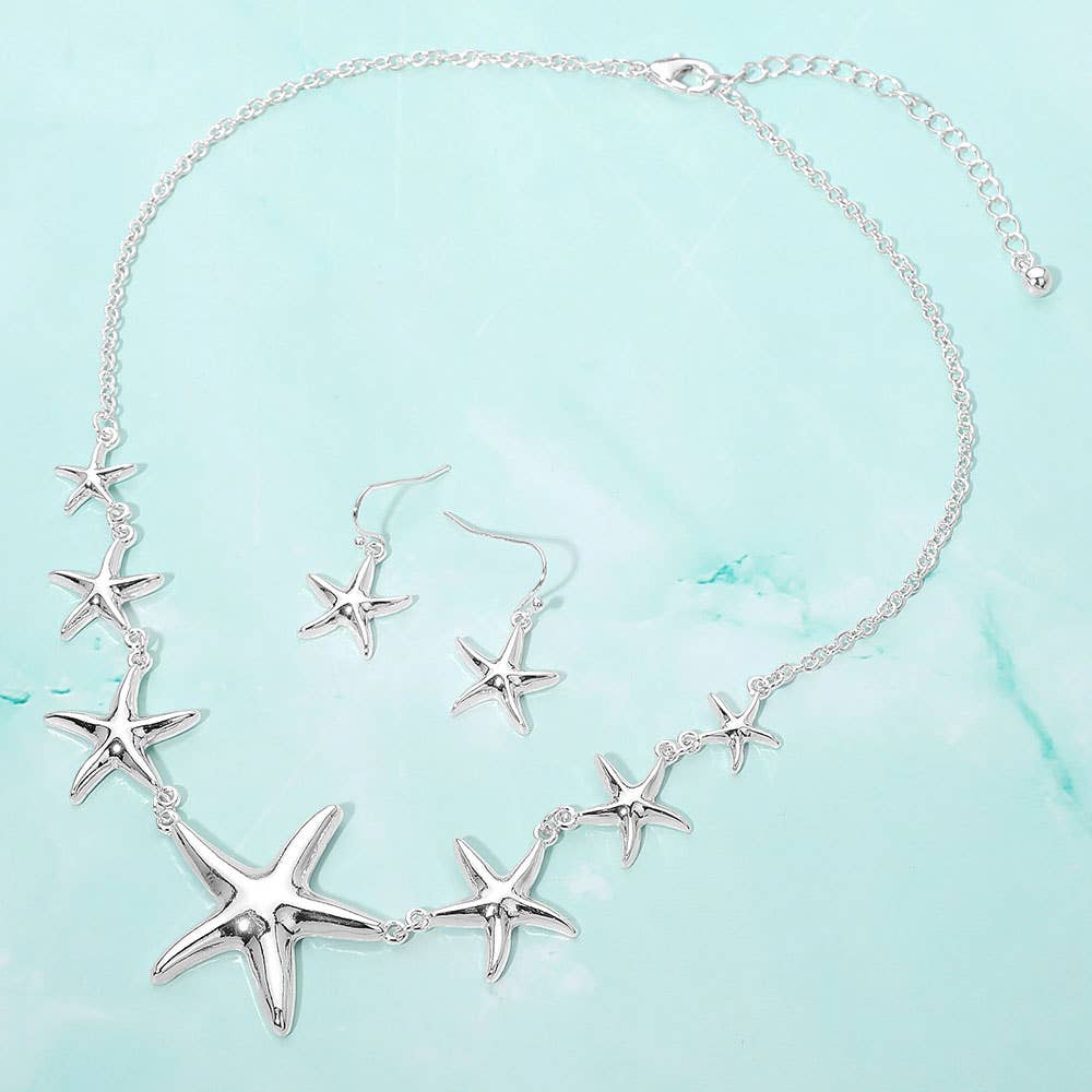 Metal Starfish Link Necklace