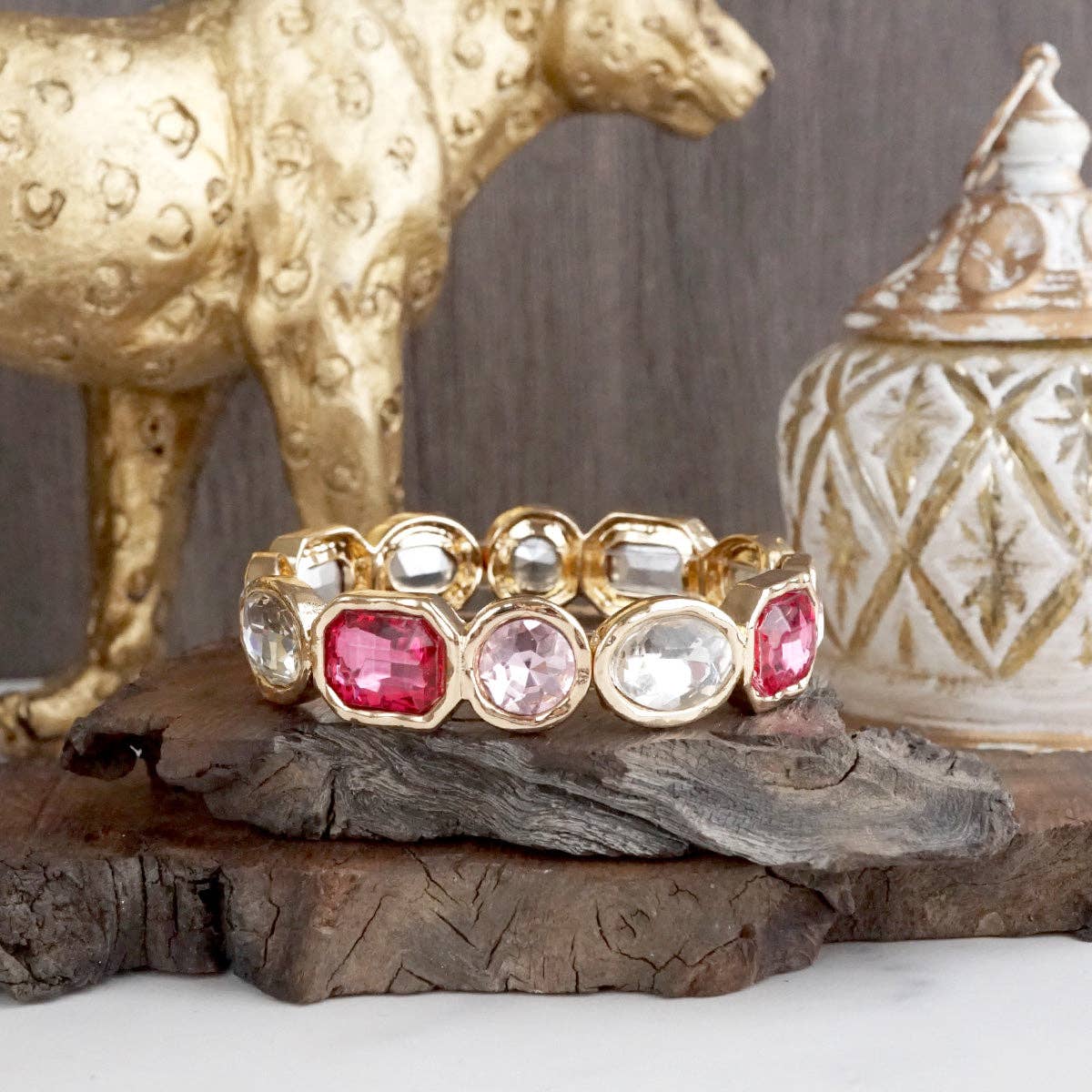 Radiant Array – Statement Stretchy Gem Bangle