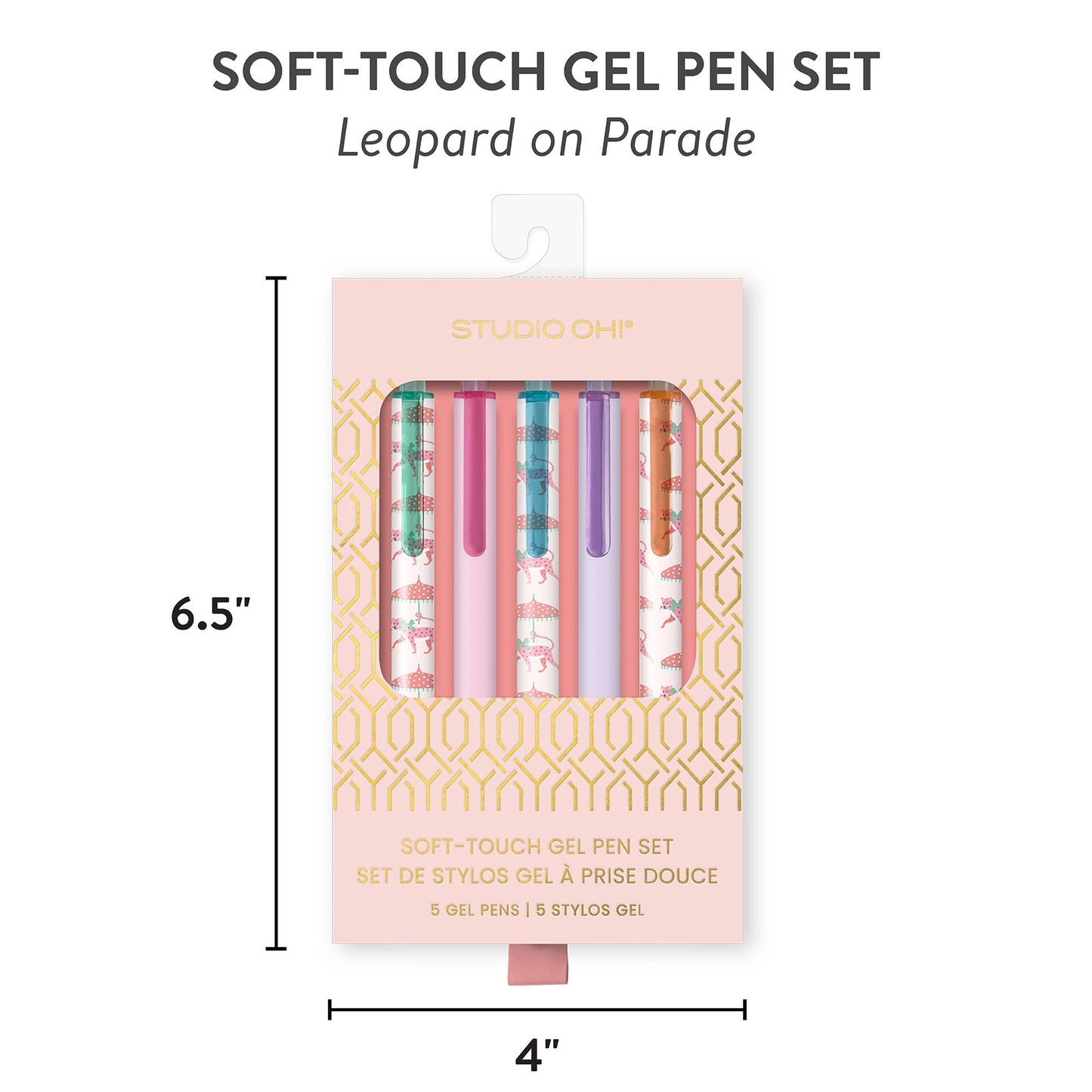 Leopard on Parade Soft-Touch Gel Pen Set