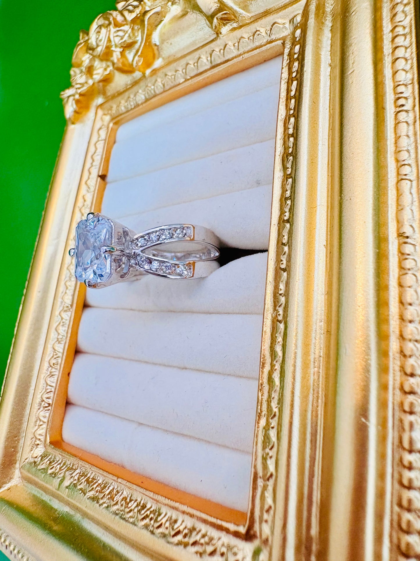 Diamond Ritz Cushion Split-Shank Ring