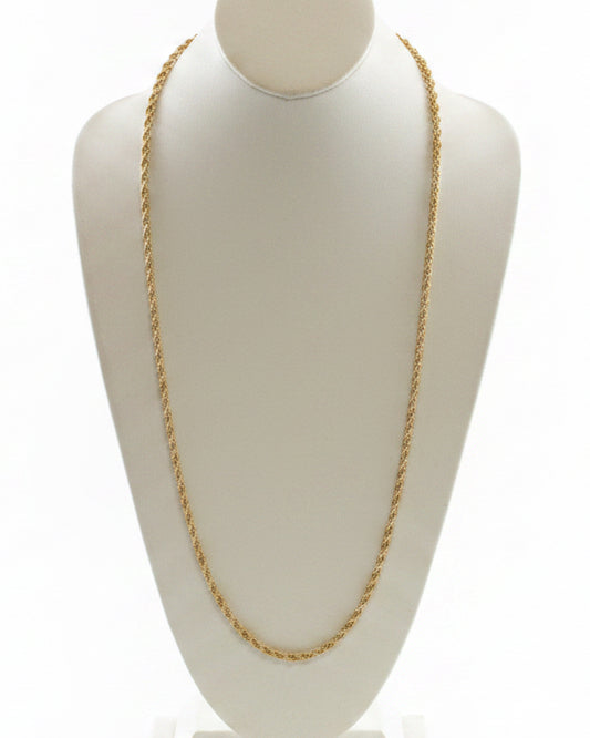 VintageGold Plated 36-Inch Classic Rope Chain Necklace
