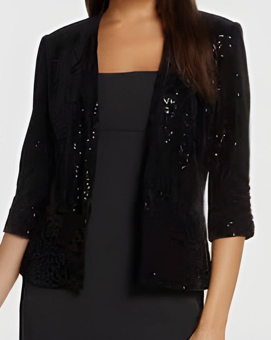 Eliza J Black Sequin Blazer
