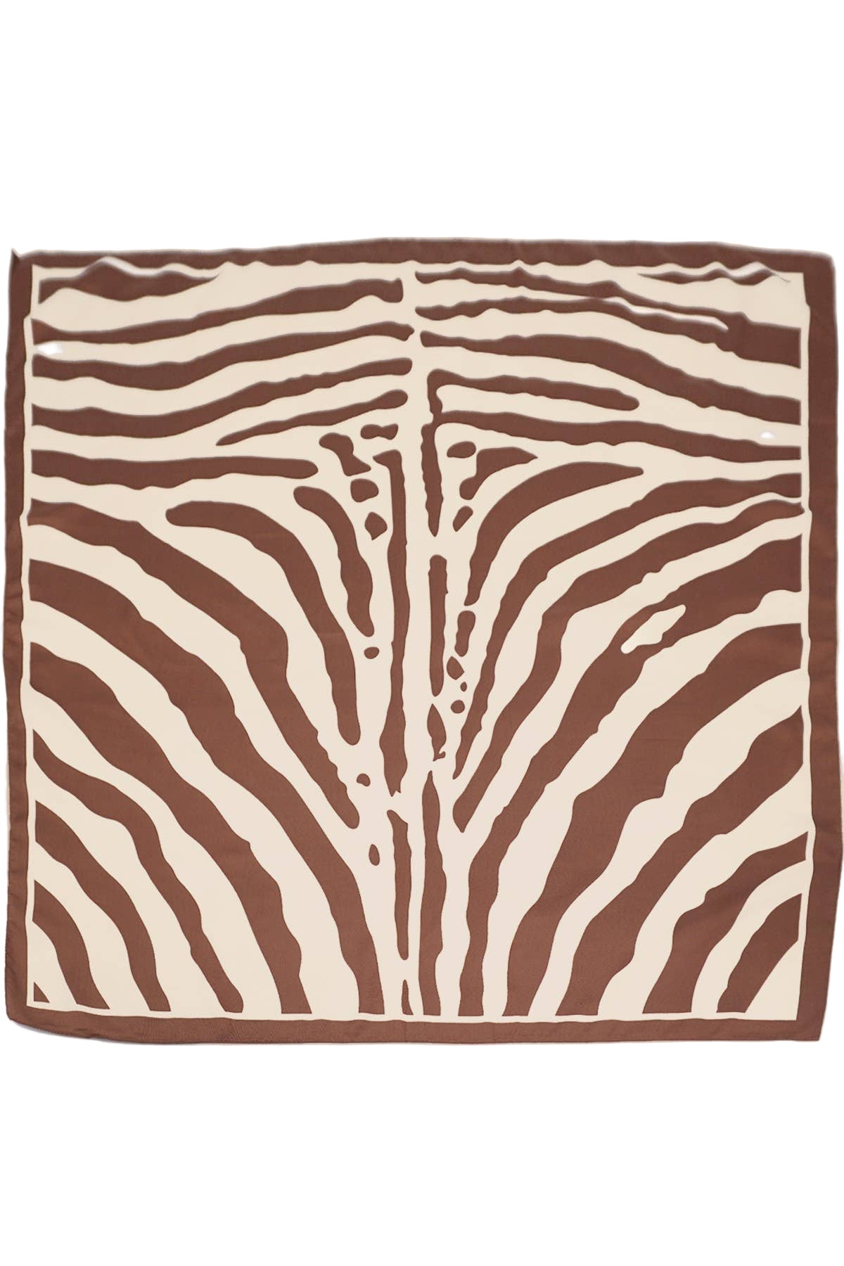 Brown Zebra Silk-Feel Scarf