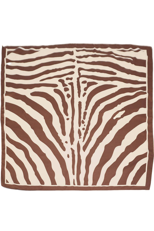 Brown Zebra Silk-Feel Scarf