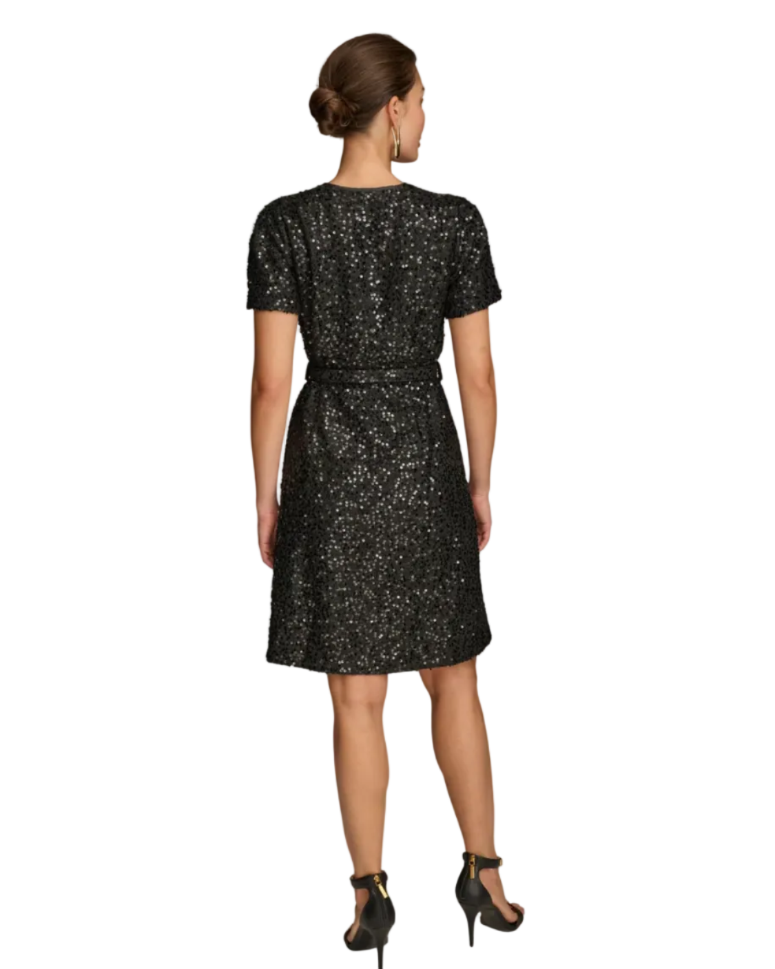 Women's Puff Sleeve Sequin Sheath Dress