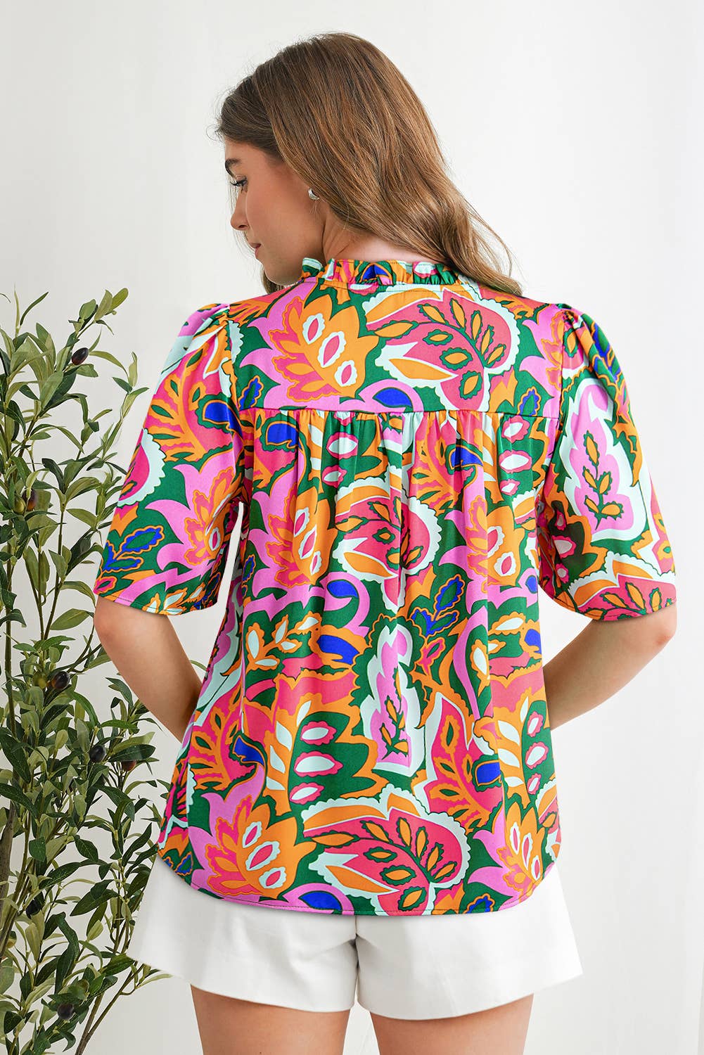 Tropical Dreams Puff Sleeve Blouse