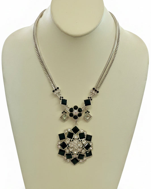 The Gatsby Medallion: Vintage Art Deco Starburst Pendant Necklace