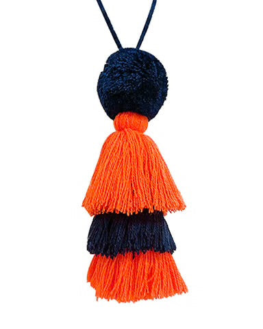 Auburn Cascade Tassel Pom Poms