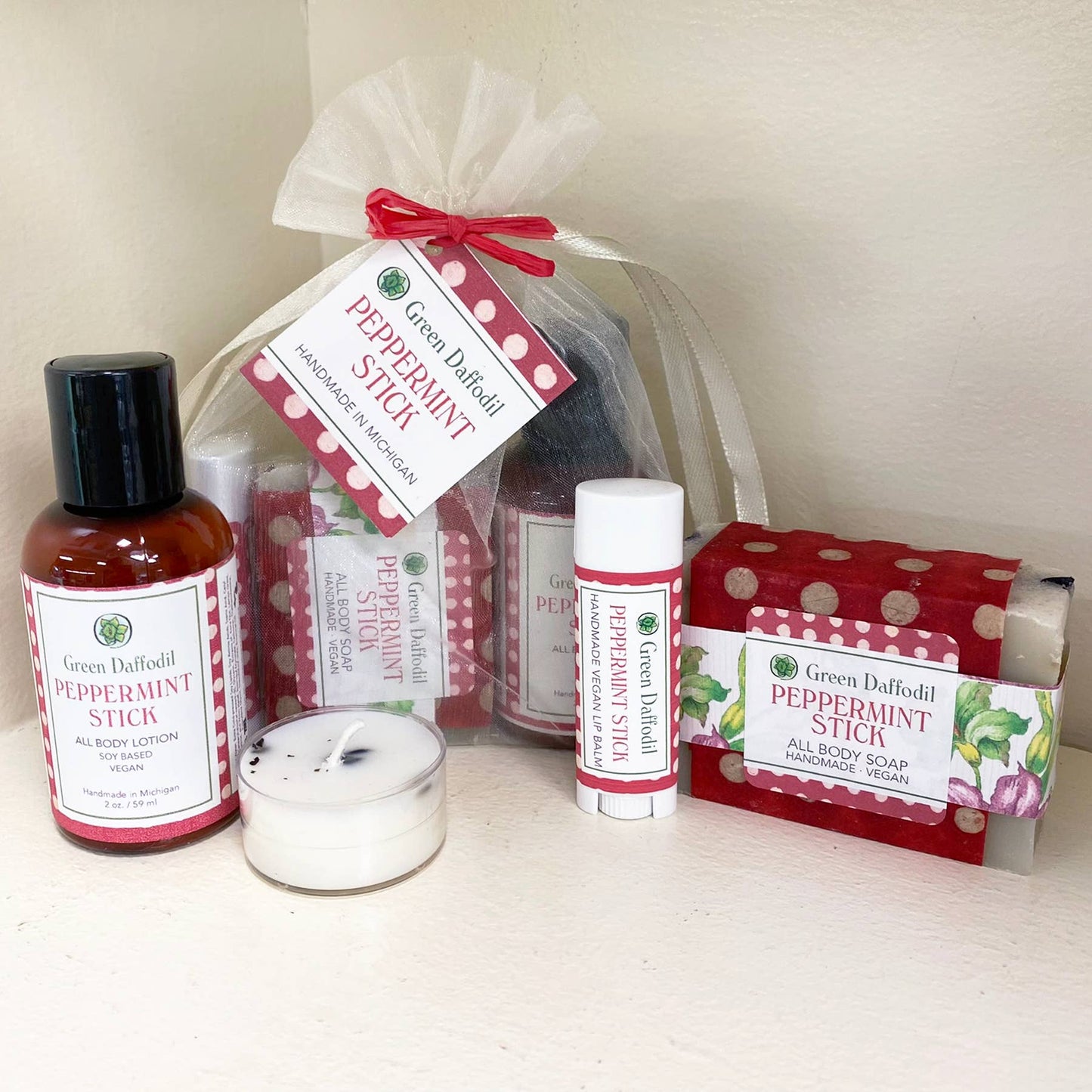 Peppermint  Stick Organdy Quartet Gift Set