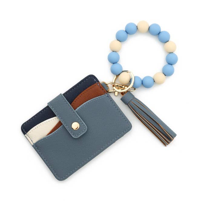 Summer Beaded Bracelet Card Holder & Key Chain