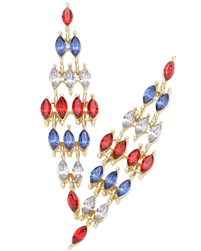 USA Marquise Cluster Chandelier Earrings
