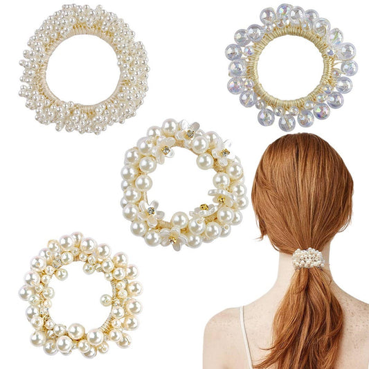 Large Pearl Ponytail Holders