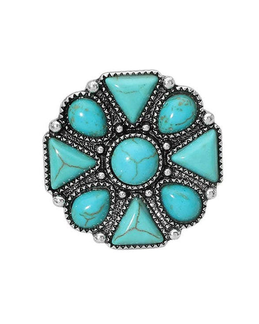 Western Boho Geometric Accent Stretch Ring