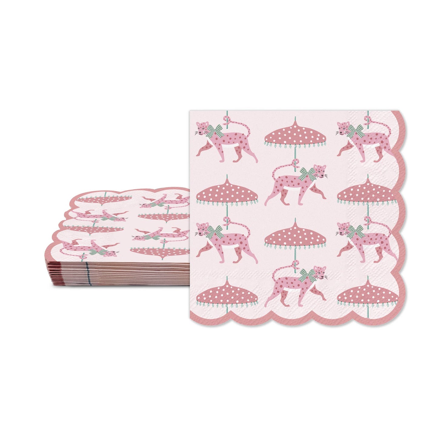 Leopard on Parade Scalloped Beverage Napkins