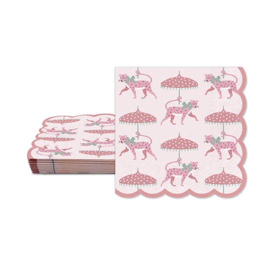 Leopard on Parade Scalloped Beverage Napkins