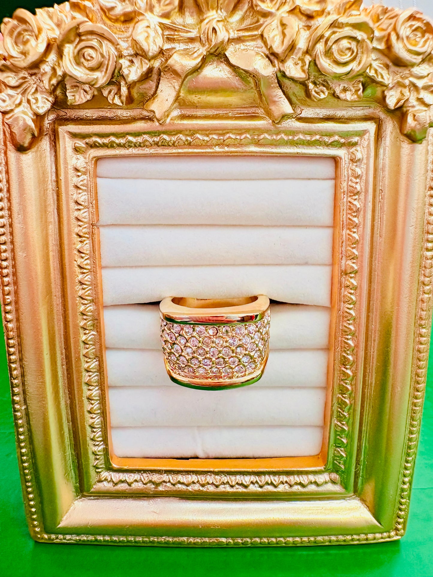 Gilded Pavé Cigar Band Ring