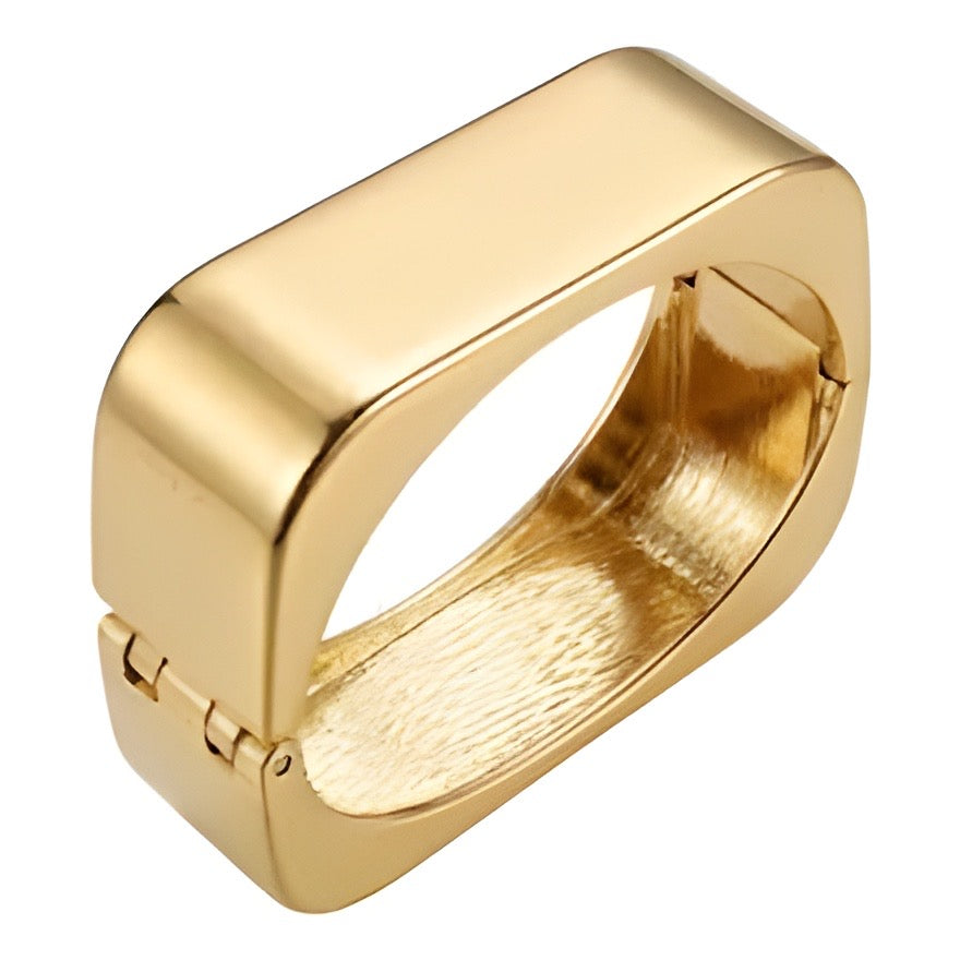 Contemporary Gold Square Statement Bangle
