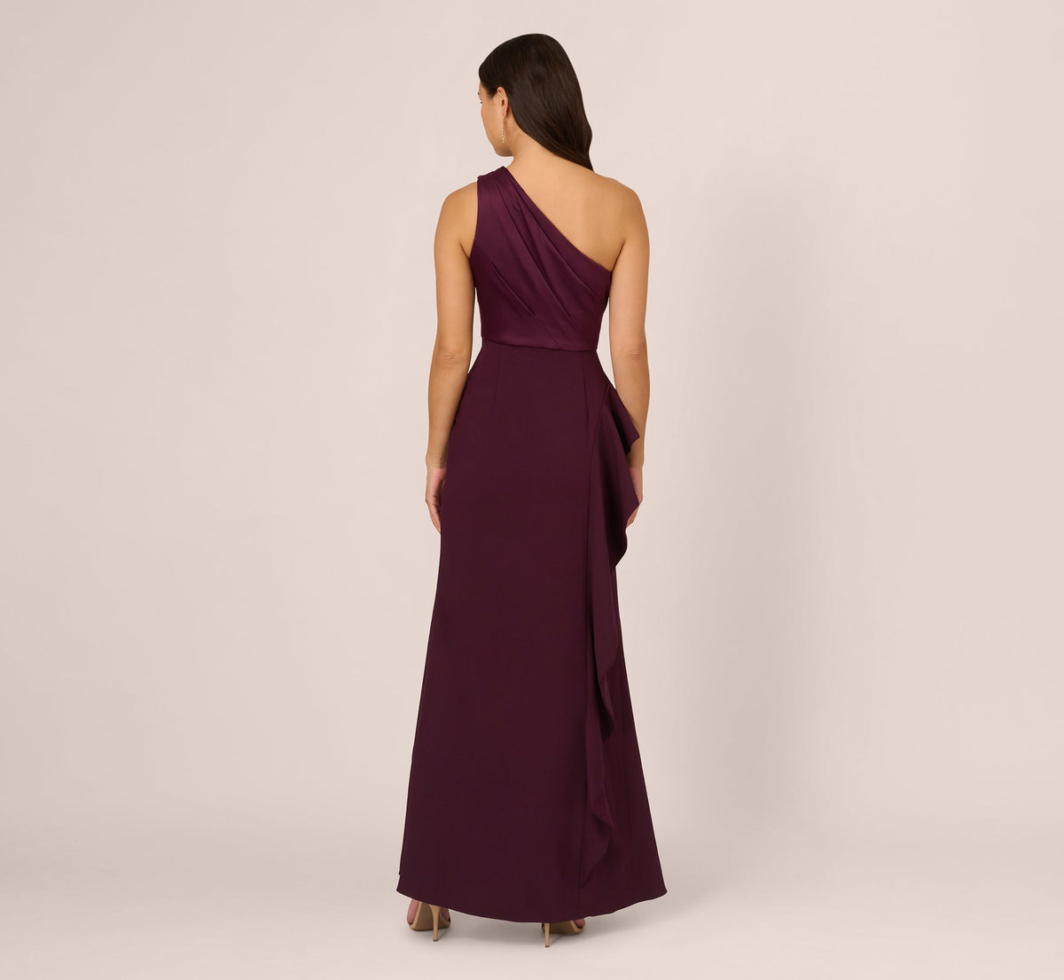 Adrianna Papell Women's One-Shoulder Draped Gown