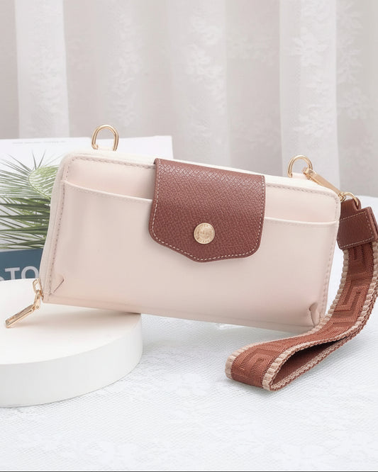 Mila Ivory Smartphone Wallet Crossbody with Boho Wristlet