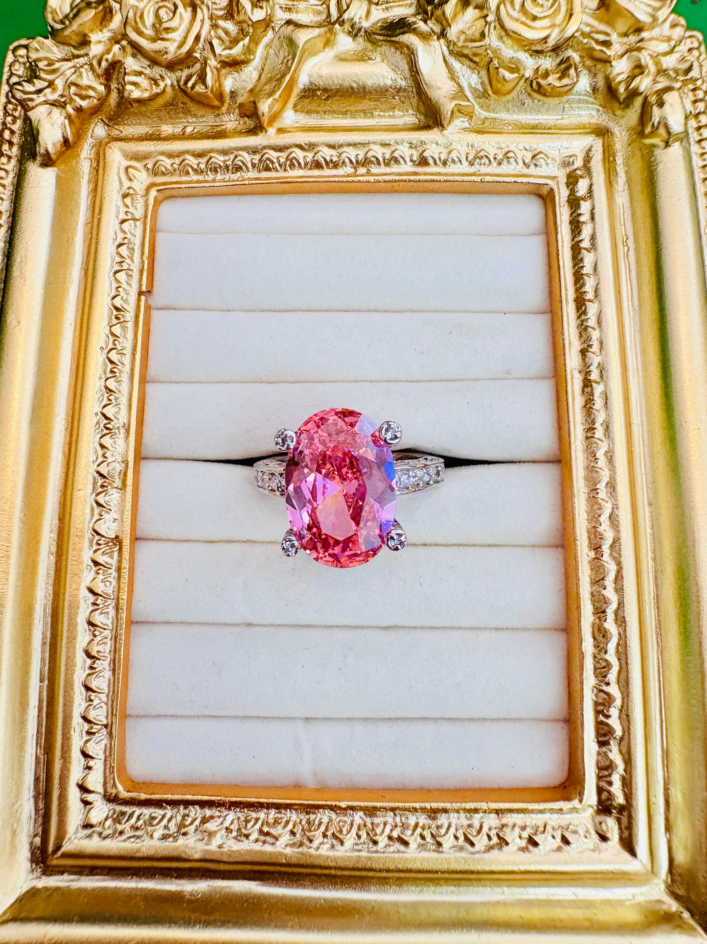 Blush Oval Cathedral Ring