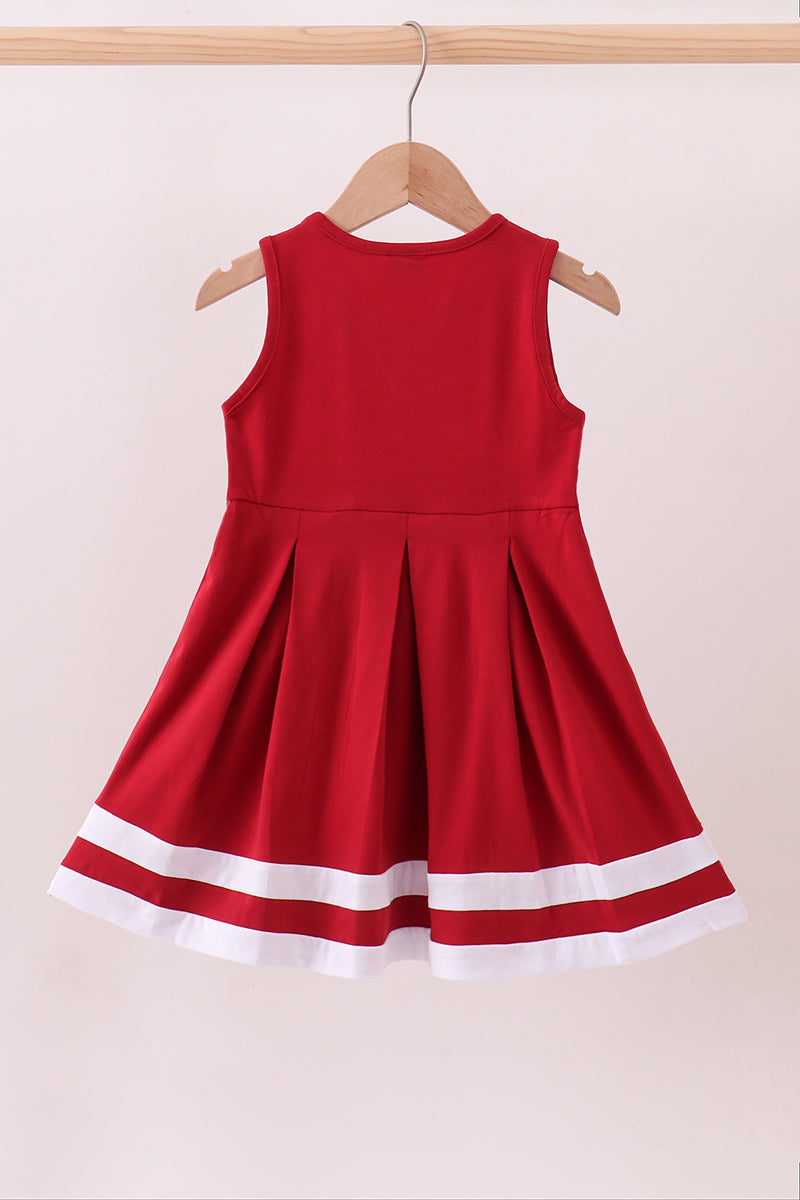 Maroon Alabama Ruffle Dress