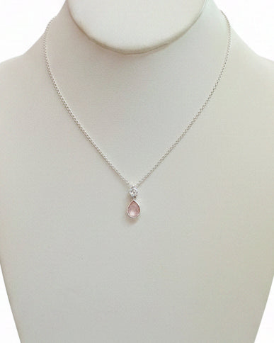 Vintage Rose CZ Drop Necklace