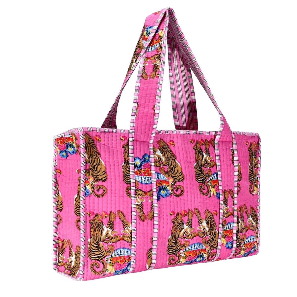 Cotton Pink Tiger Tote Bag- Small & Large