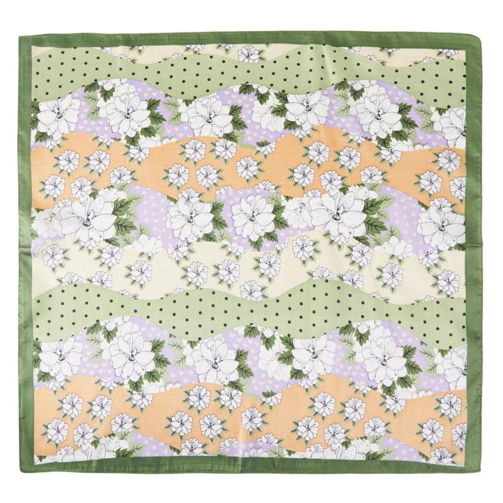 Floral Patchwork Silky Bandana Scarf