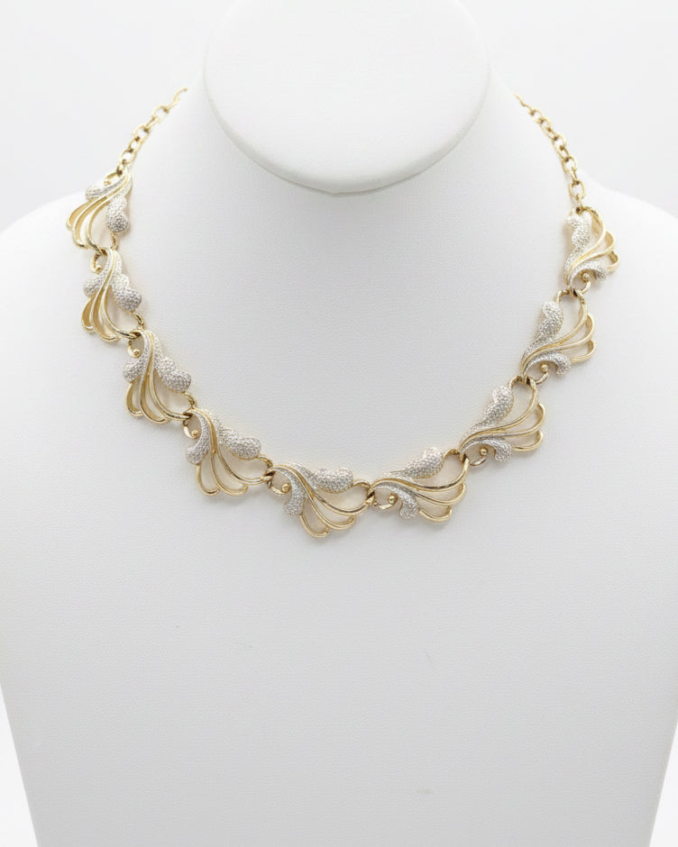 Vintage 1961 Sarah Coventry Frosted Feathers Necklace