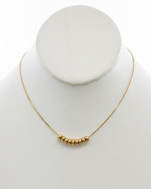 Vintage Minimalist Floating Gold Bead Short Chain Necklace