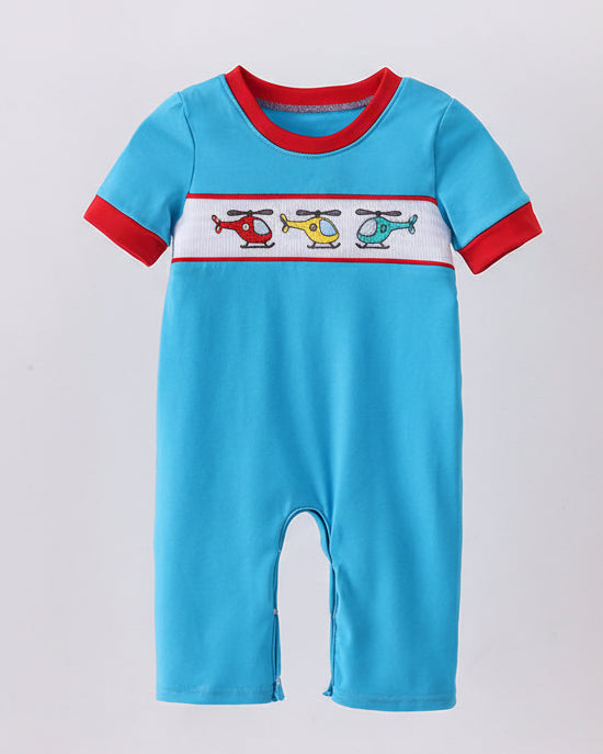 Blue Dr. Seuss Smocked Romper