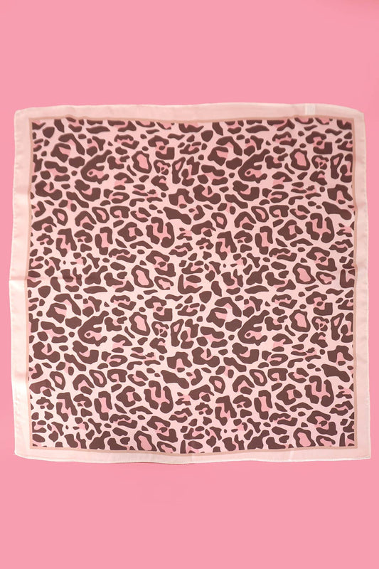 Blush Leopard Satin Scarf