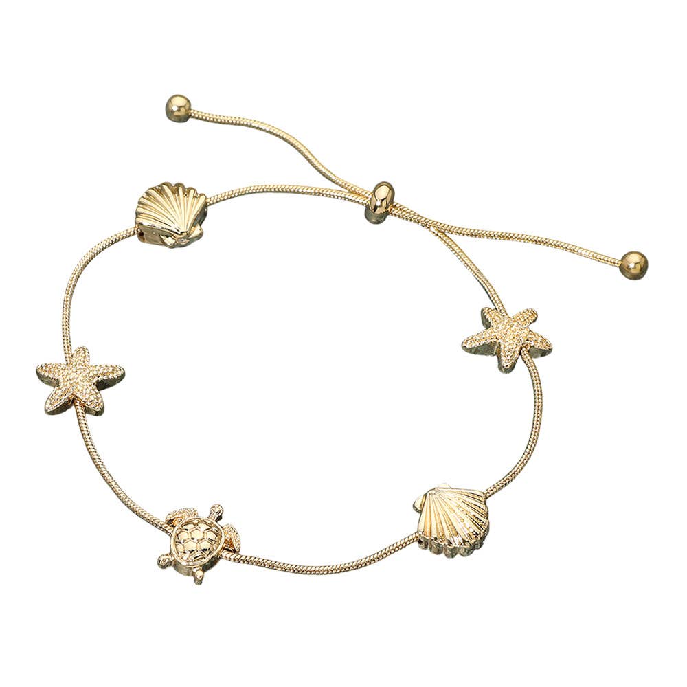 Starfish Shell Turtle Cinch Bracelet