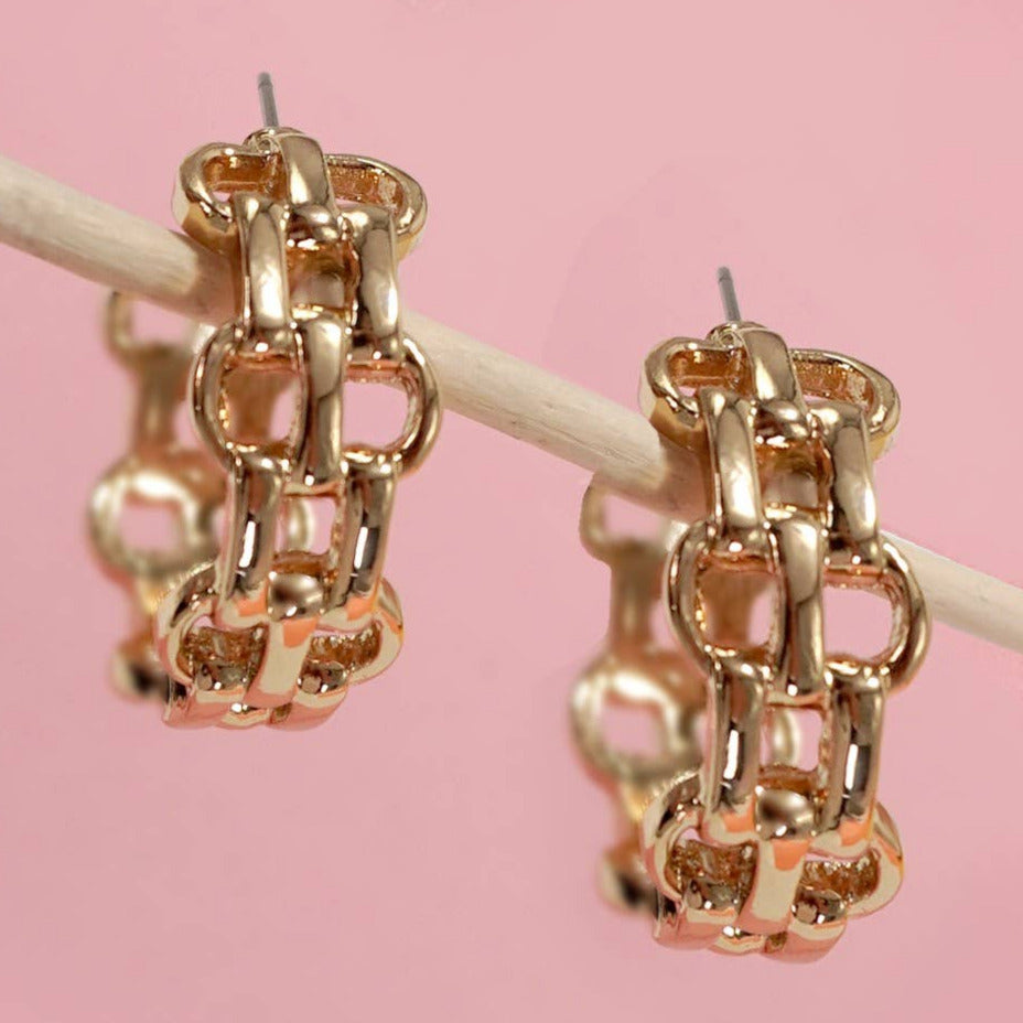 Double Chain Hoop Earrings