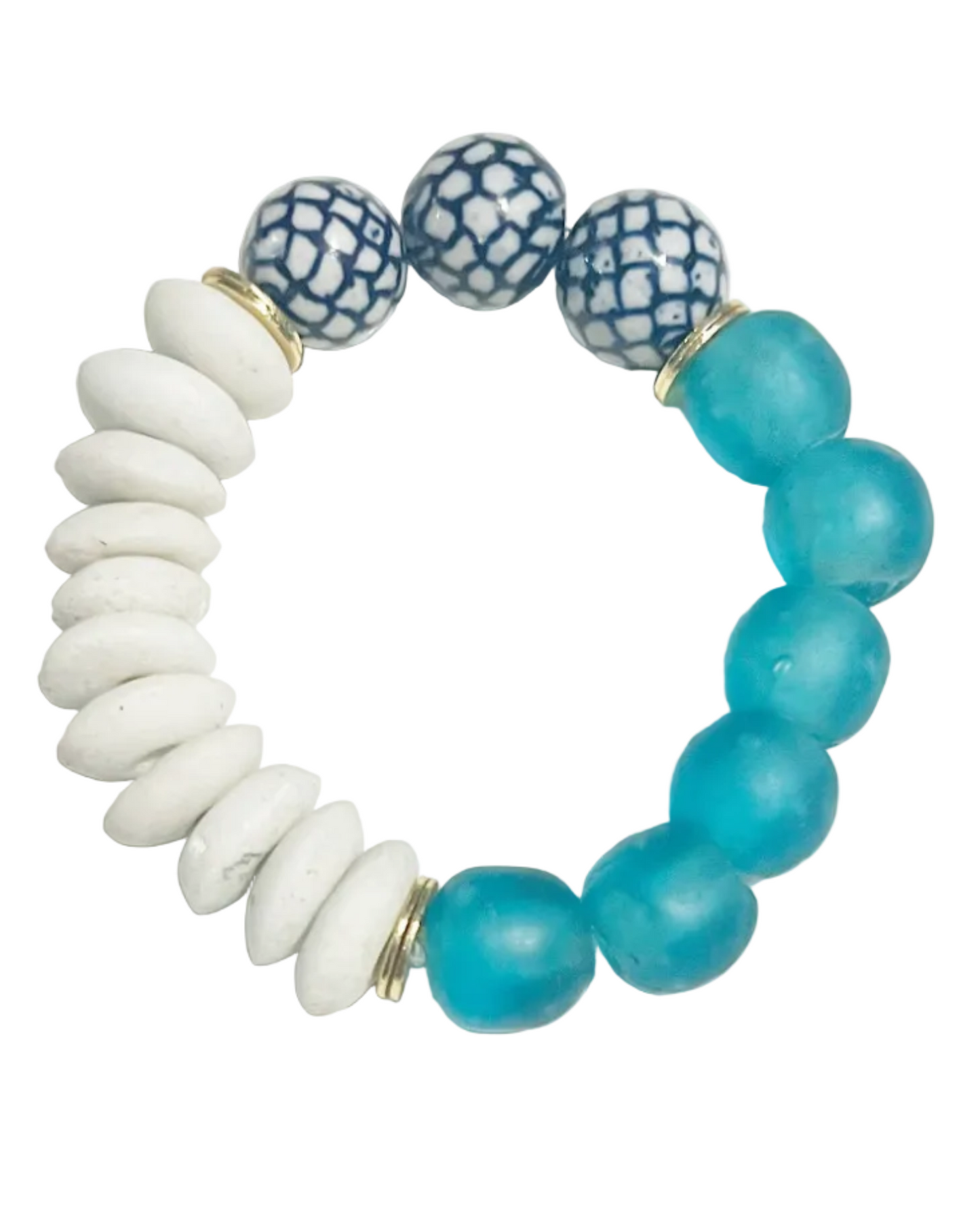 Glass & Ceramic Chinoiserie Bracelet